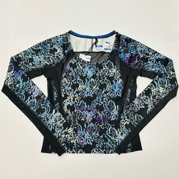 PUMA Womens Koché X Crew Neck Long Sleeve Shirt Athletic Tops Casual - Blue - Picture 13 of 13